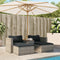 vidaXL - 5-delige - Loungeset - met - kussens - poly - rattan - acacia - grijs