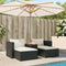 vidaXL - 5-delige - Loungeset - met - kussens - poly - rattan - acacia - zwart