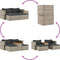 vidaXL - 5-delige - Loungeset - met - kussens - poly - rattan - acacia - grijs