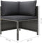 vidaXL - 5-delige - Loungeset - met - kussens - poly - rattan - grijs