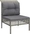 vidaXL - 5-delige - Loungeset - met - kussens - poly - rattan - grijs