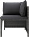 vidaXL - 5-delige - Loungeset - met - kussens - poly - rattan - grijs