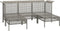 vidaXL - 5-delige - Loungeset - met - kussens - poly - rattan - grijs