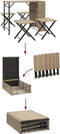 vidaXL - 5-delige - Tuinset - inklapbaar - poly - rattan - beige