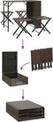 vidaXL - 5-delige - Tuinset - inklapbaar - poly - rattan - bruin