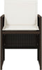 vidaXL - 5-delige - Tuinset - met - kussens - poly - rattan - bruin
