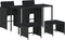 vidaXL - 5-delige - Tuinset - met - kussens - poly - rattan - zwart