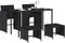 vidaXL - 5-delige - Tuinset - met - kussens - poly - rattan - zwart