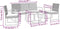 vidaXL - 5-delige - Tuinset - met - kussens - polypropeen - rattan - donkergrijs