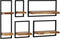 vidaXL - 5-delige - Wandschappenset - massief - acaciahout - en - staal