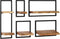 vidaXL - 5-delige - Wandschappenset - massief - acaciahout - en - staal