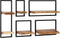 vidaXL - 5-delige - Wandschappenset - massief - acaciahout - en - staal