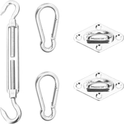 vidaXL - 5-delige - Zonnescherm - montagekit - roestvrij - staal
