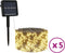 vidaXL - 5 - st - Lichtslinger - met - 200 - LED's - solar - binnen/buiten - warmwit