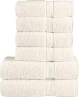 vidaXL - 6-delige - Handdoekenset - SOLUND - 600 - g/m² - crèmekleurig