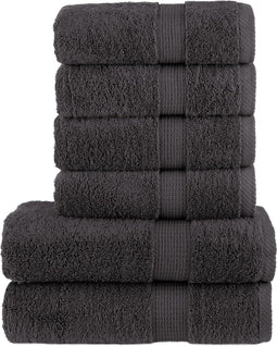 vidaXL - 6-delige - Handdoekenset - SOLUND - 600 - g/m² - antracietkleurig