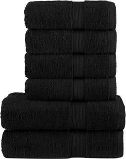 vidaXL - 6-delige - Handdoekenset - SOLUND - 600 - g/m² - zwart