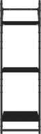 vidaXL - 6-delige - Wandschappenset - met - stangen - bewerkt - hout - zwart