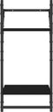 vidaXL - 6-delige - Wandschappenset - met - stangen - bewerkt - hout - zwart