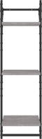 vidaXL - 6-delige - Wandschappenset - met - stangen - bewerkt - hout - grijs - sonoma
