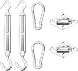 vidaXL - 6-delige - Zonnescherm - montagekit - roestvrij - staal