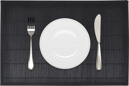vidaXL - 6 - Placemats - bamboe - 30 - x - 45 - cm - zwart