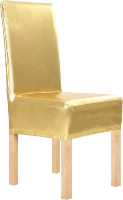 vidaXL - 6 - st - Stoelhoezen - recht - stretch - goud