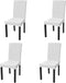 vidaXL - 6 - st - Stoelhoezen - recht - stretch - wit