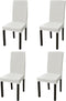 vidaXL - 6 - st - Stoelhoezen - recht - stretch - wit