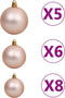 vidaXL - 61-delige - Kerstballenset - met - piek - en - 150 - LED's - roségoud