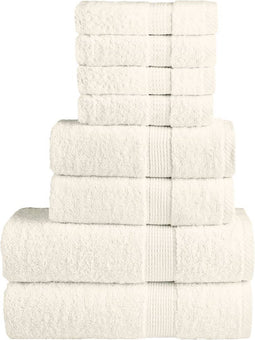 vidaXL - 8-delige - Handdoekenset - SOLUND - 600 - g/m² - crèmekleurig