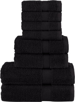 vidaXL - 8-delige - Handdoekenset - SOLUND - 600 - g/m² - zwart