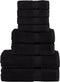 vidaXL - 8-delige - Handdoekenset - SOLUND - 600 - g/m² - zwart