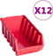 vidaXL - 80-delige - Opslagbakkenset - met - wandpanelen - rood - en - zwart