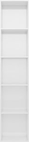vidaXL - 800962 - - Boekenkast - 40x30x189 - cm - bewerkt - hout - hoogglans - wit