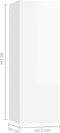 vidaXL - 803356 - - Tv-meubel - 30,5x30x90 - cm - hoogglans - wit - bewerkt - hout