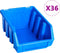 vidaXL - 96-delige - Opslagbakkenset - met - wandpanelen - blauw