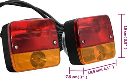 vidaXL - Aanhangerlampen - 2 - st - klassiek - peertje - 12 - V - 10,5x7,5x10 - cm - rood