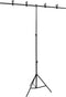 vidaXL Achtergrondstandaard T-vormig 151x60x(70-200) cm zwart