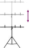 vidaXL Achtergrondstandaard T-vormig 201x60x(70-200) cm zwart