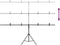 vidaXL Achtergrondstandaard T-vormig 201x60x(70-200) cm zwart