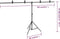 vidaXL Achtergrondstandaard T-vormig 201x60x(70-200) cm zwart