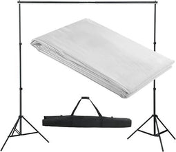 vidaXL Achtergrondsysteem 300x300 cm wit