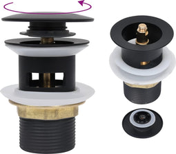 vidaXL - Afvoer - pop-up - met - overloop - 6,4x6,4x9,1 - cm - zwart