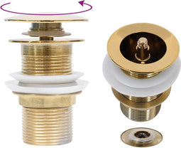 vidaXL - Afvoer - pop-up - zonder - overloop - 6,4x6,4x9,1 - cm - goudkleurig