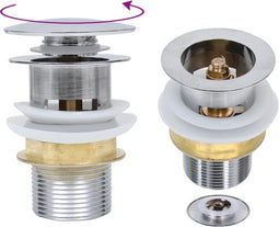 vidaXL - Afvoer - pop-up - zonder - overloop - 6,4x6,4x9,1 - cm - zilverkleurig