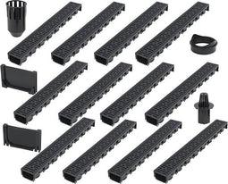 vidaXL - Afvoergoten - 12 - m - kunststof - 12 - st