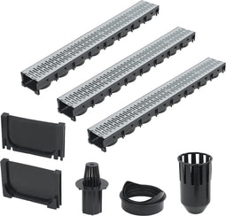 vidaXL - Afvoergoten - 3 - m - gegalvaniseerd - staal - 3 - st