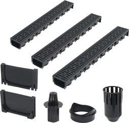 vidaXL - Afvoergoten - 3 - m - kunststof - 3 - st