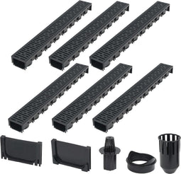 vidaXL - Afvoergoten - 6 - m - kunststof - 6 - st